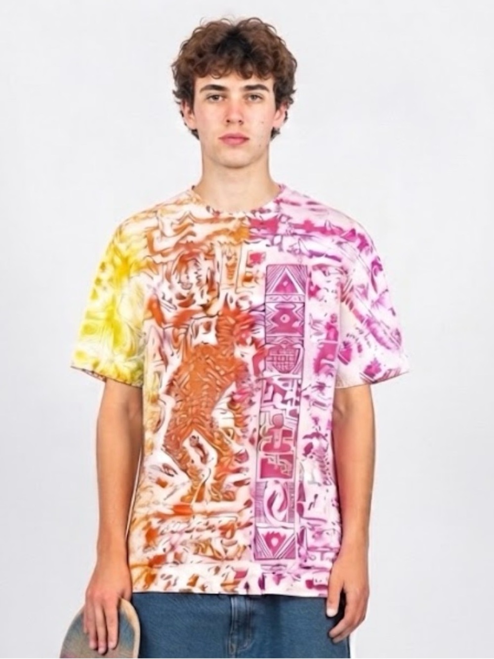 Surf Mania Vintage 90s All Over Print Neon Single Stitch T Shirt SZ Large